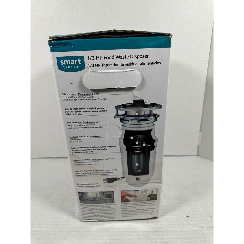 Smart Choice 1/3 HP Food Waste Disposer 2400 RPM Slim Fit SC33DISPC1 White‎ - Picture 4 of 5